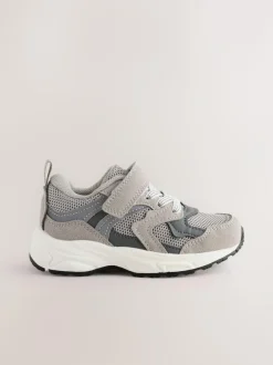 Next Touch Fastening Elastic Lace Trainers Grey Best