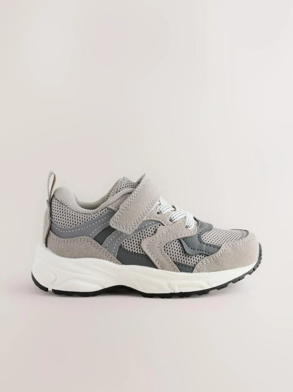 Next Touch Fastening Elastic Lace Trainers Grey Best