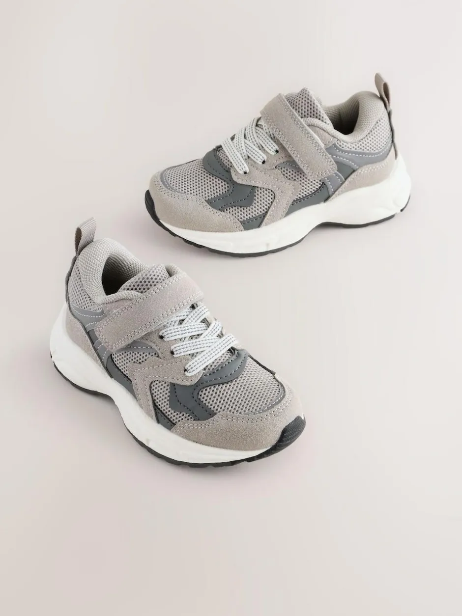 Next Touch Fastening Elastic Lace Trainers Grey Best