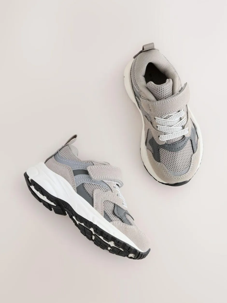 Next Touch Fastening Elastic Lace Trainers Grey Best