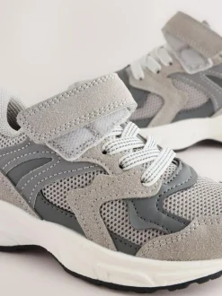 Next Touch Fastening Elastic Lace Trainers Grey Best