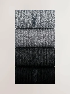 Next Heavyweight Socks 4 Pack Grey Twisted Hot