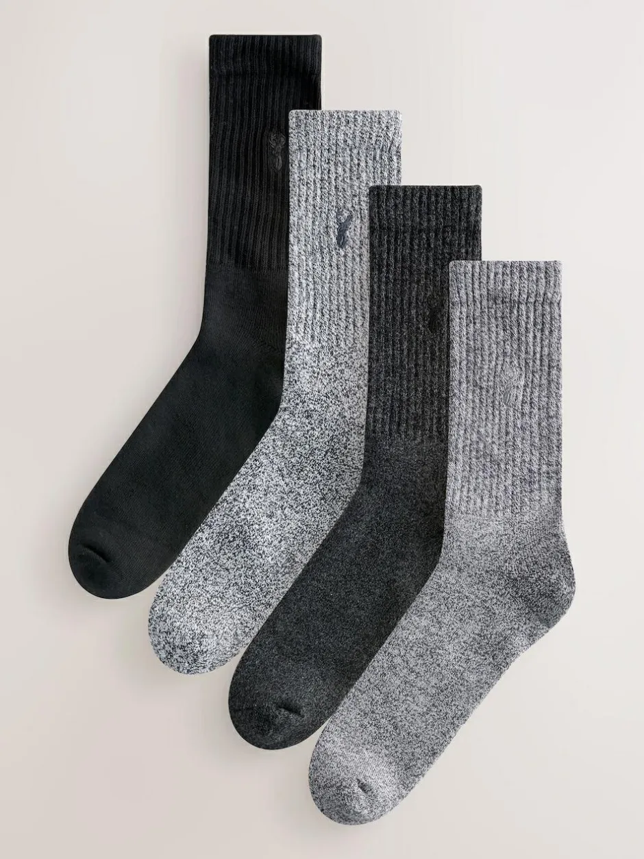 Next Heavyweight Socks 4 Pack Grey Twisted Hot