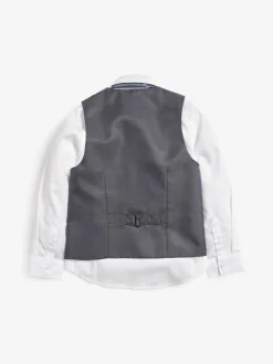 Next Grey Waistcoat, White Shirt & Tie Set (12mths-16yrs) Discount