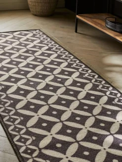 Next Grey Washable Tile Runner Outlet
