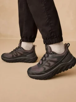 Next Grey Water Resistant Elastic Lace Trainers