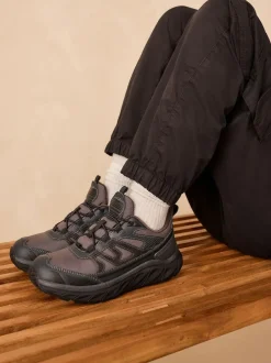 Next Grey Water Resistant Elastic Lace Trainers