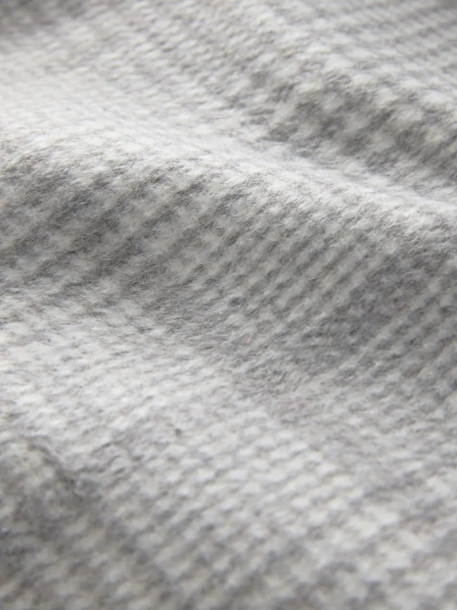 Next Grey Wool Blend Soft Touch Check Pea Coat New