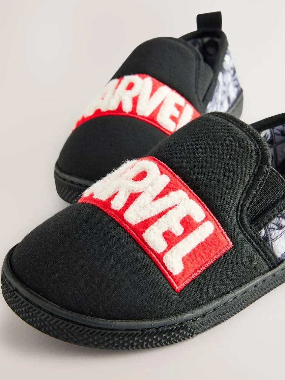 Next Grey/Black Marvel Cupsole Slippers Online