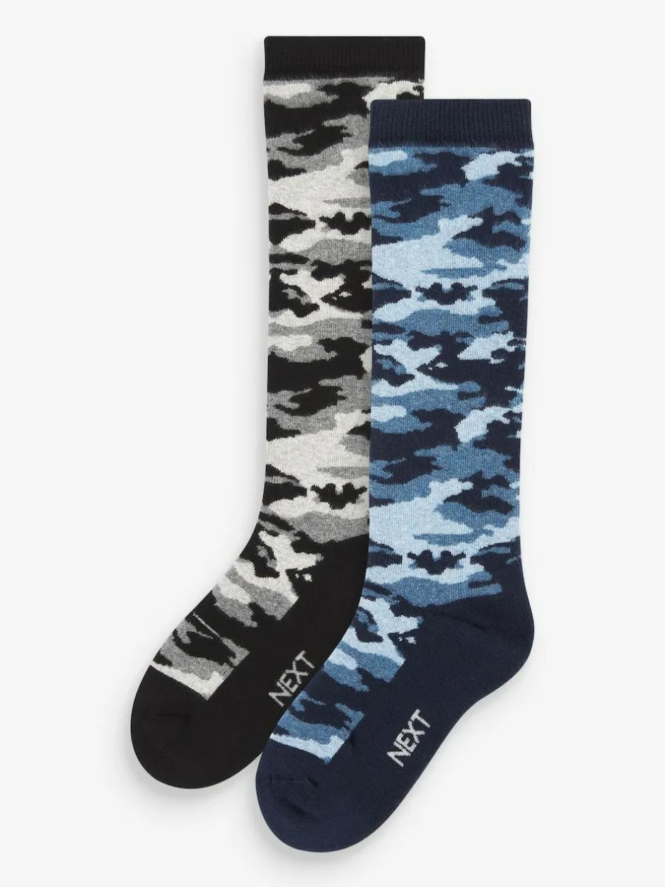Next Grey/Blue Camouflage Welly Socks 2 Pack Sale