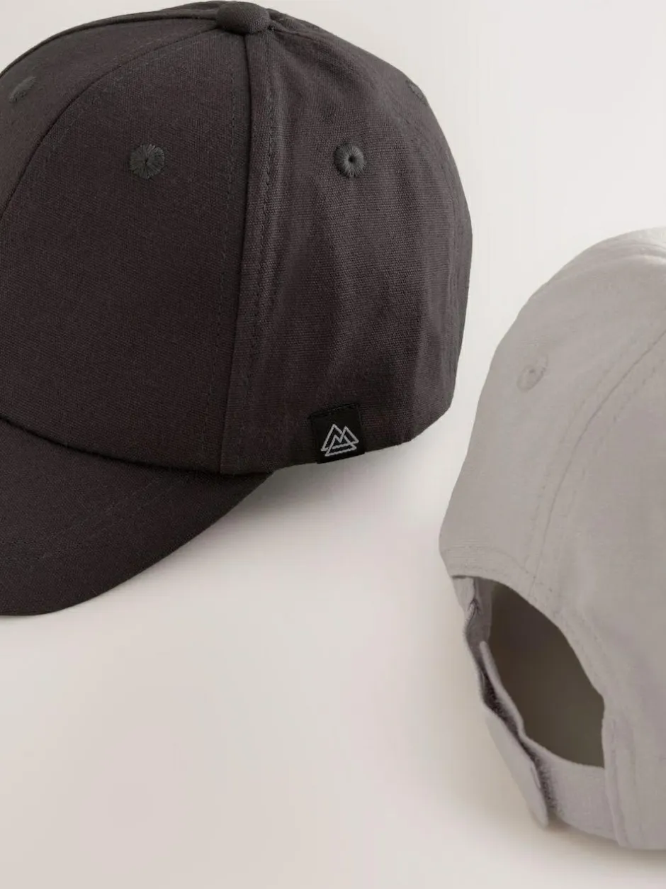 Next Baseball 100% Cotton Caps 2 Pack (1-16yrs) Grey/Charcoal Hot