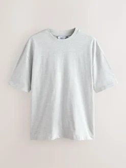 Next Grey/Light Blue/Navy Blue Marls Relaxed Fit Heavyweight T-Shirts 3 Pack Online