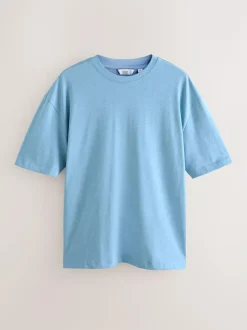 Next Grey/Light Blue/Navy Blue Marls Relaxed Fit Heavyweight T-Shirts 3 Pack Online