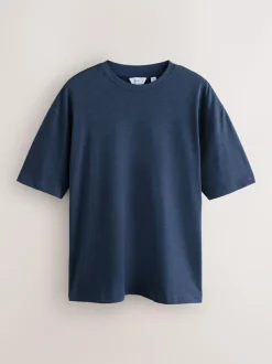 Next Grey/Light Blue/Navy Blue Marls Relaxed Fit Heavyweight T-Shirts 3 Pack Online