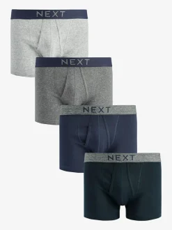 Next 4 pack A-Front Pure 100% Cotton Boxers Grey/Navy Online
