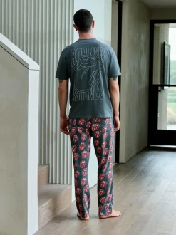 Next Grey/Red The Rolling Stones Short Sleeve Pyjamas Set Outlet