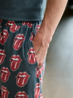 Next Grey/Red The Rolling Stones Short Sleeve Pyjamas Set Outlet