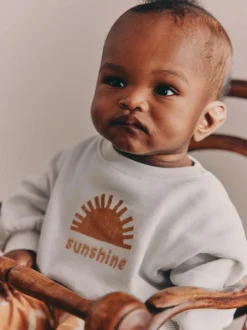Next Grey/Rust Sun Sweat Top and Joggers Baby Set (0mths-2yrs) Outlet