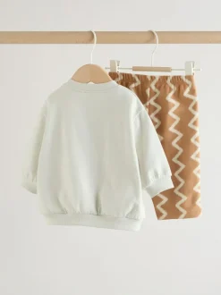 Next Grey/Rust Sun Sweat Top and Joggers Baby Set (0mths-2yrs) Outlet