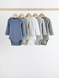 Next Grey/White Long Sleeve Bodysuits 5 Pack Clearance