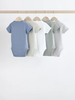 Next Grey/White Short Sleeve Bodysuits 5 Pack Best
