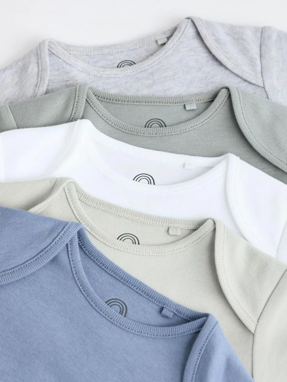 Next Grey/White Short Sleeve Bodysuits 5 Pack Best