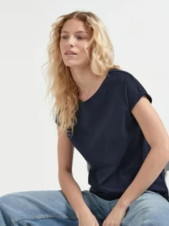Next Cap Sleeve T-Shirts 5 Pack Grey/White/Black/Navy Blue/Khaki Green Sale