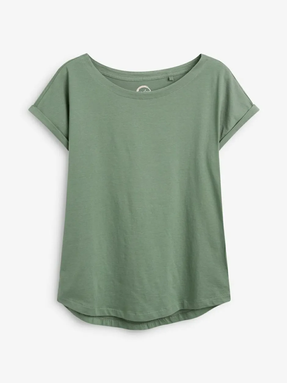 Next Cap Sleeve T-Shirts 5 Pack Grey/White/Black/Navy Blue/Khaki Green Sale