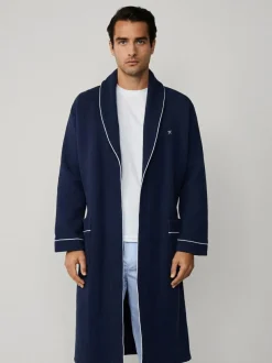 Hackett Blue Pure Cotton Waffle Robe Discount