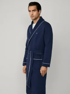 Hackett Blue Pure Cotton Waffle Robe Discount