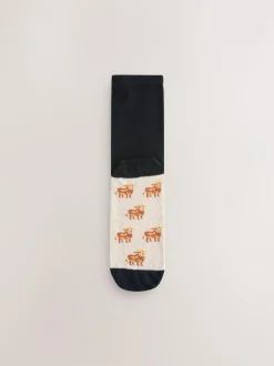 Next Hamish Highland Cow Footbed Ankle Socks 5 Pack