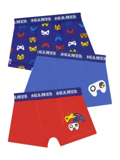 Harry Bear Blue Boys Gaming Trunks 3 Pack Outlet
