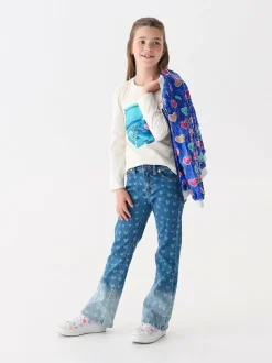 Hatley Blue Hearts Flared Leg Denim Jeans Online