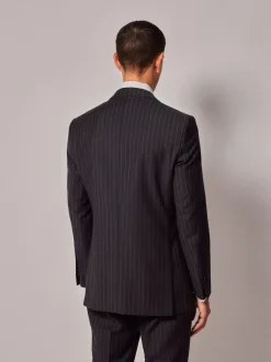Hawes & Curtis Slim Chalk Stripe Black Suit Jacket Clearance