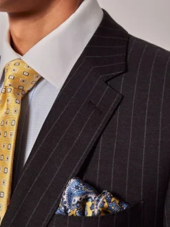 Hawes & Curtis Slim Chalk Stripe Black Suit Jacket Clearance