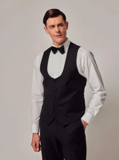 Hawes & Curtis Slim Dinner Black Waistcoat Online