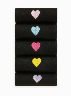 Next Embroidered Motif Ankle Socks 5 Pack Heart