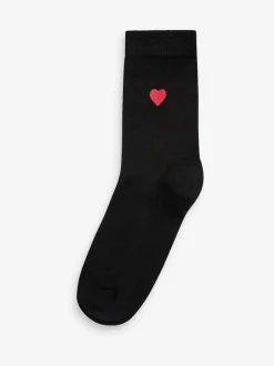 Next Embroidered Motif Ankle Socks 5 Pack Heart
