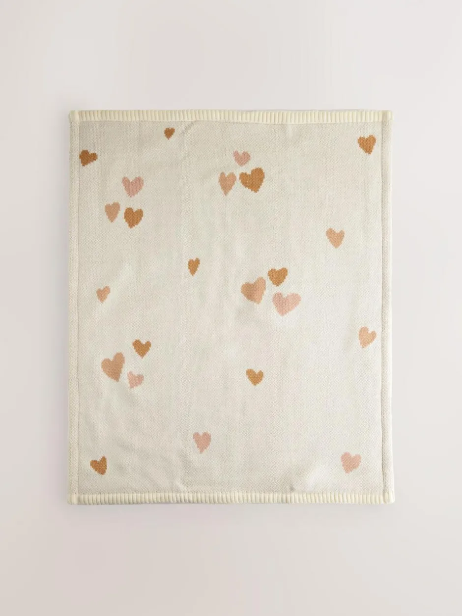 Next Knitted Baby Blanket Hearts