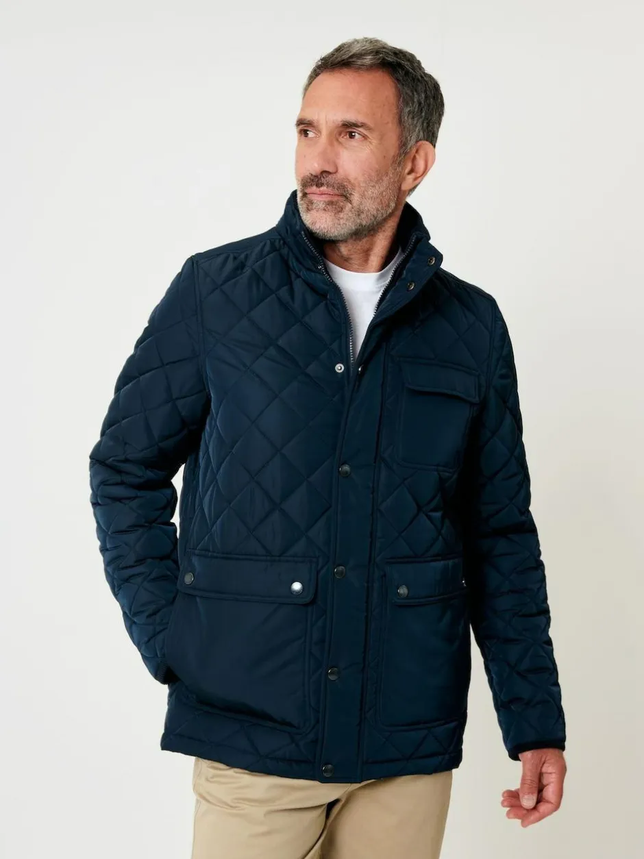 Saltwell Heritage Diamond Quilted Funnel Neck Jacket Blue