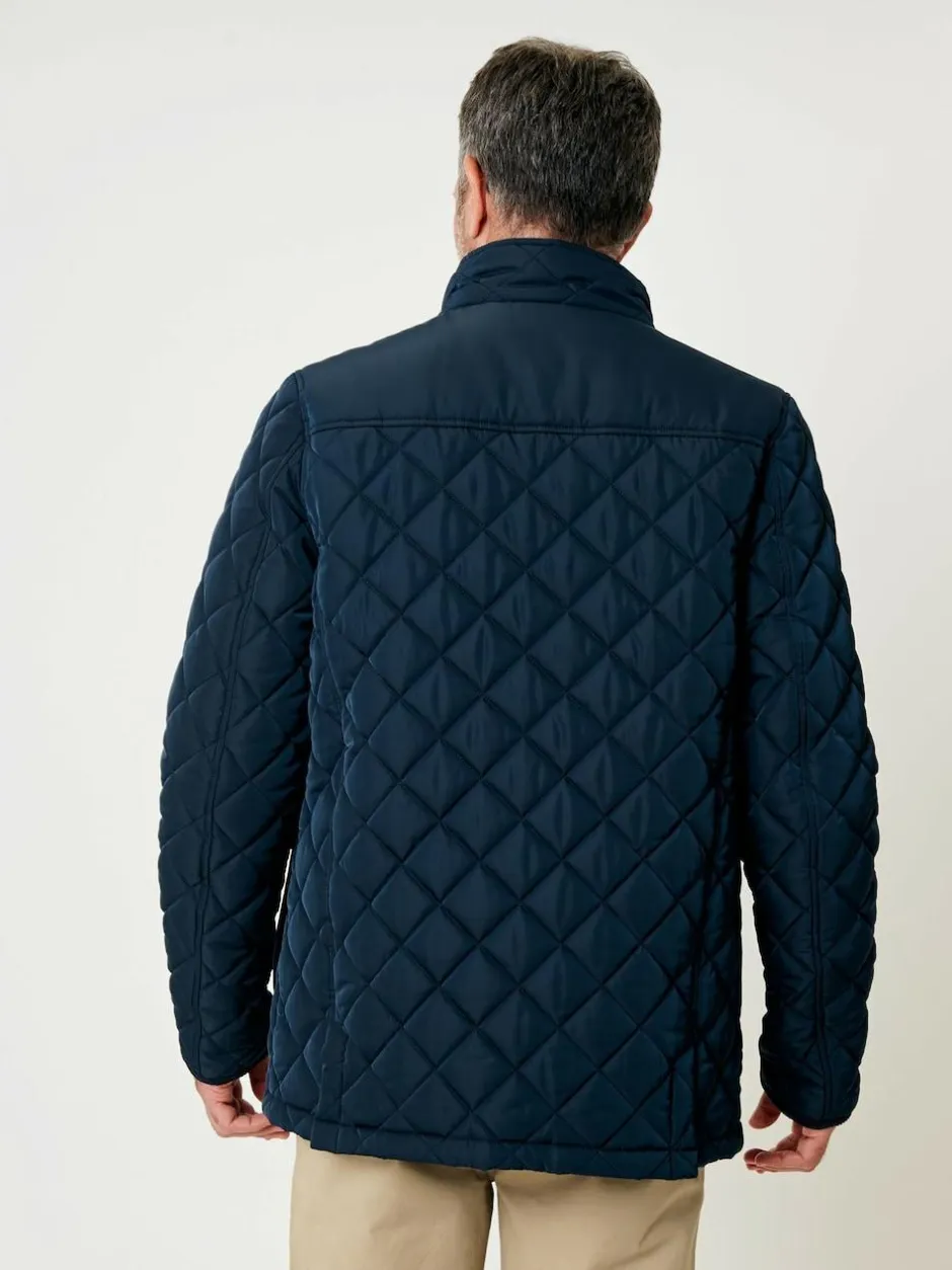 Saltwell Heritage Diamond Quilted Funnel Neck Jacket Blue