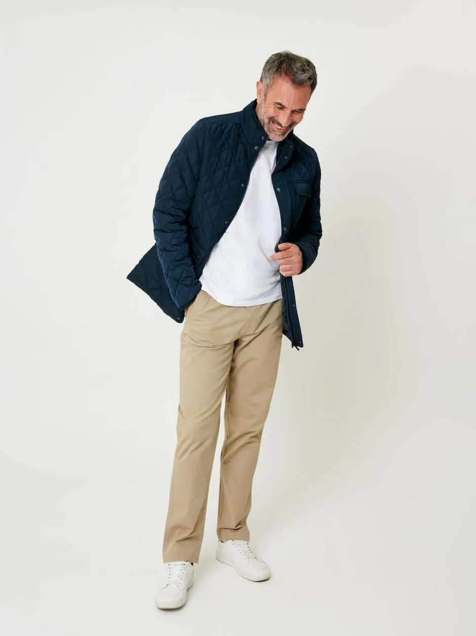 Saltwell Heritage Diamond Quilted Funnel Neck Jacket Blue