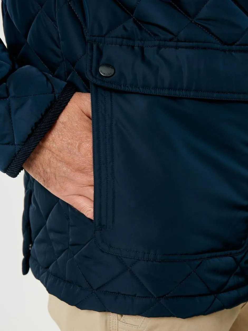 Saltwell Heritage Diamond Quilted Funnel Neck Jacket Blue