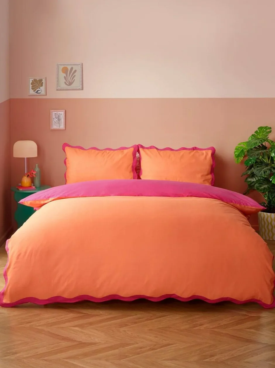 heya home Coral Scallop Duvet Set New
