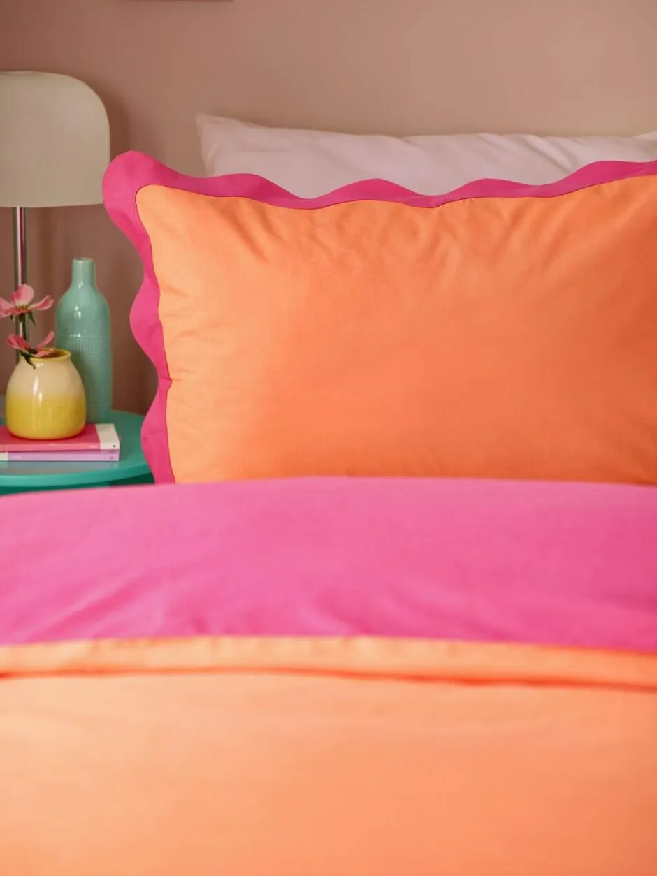 heya home Coral Scallop Duvet Set New