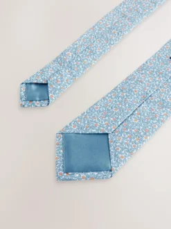 Next 100% Cotton Printed Tie Hidcote Leaves Clearance