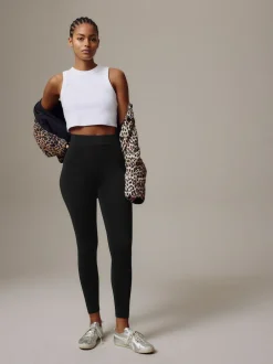 Next High Waist Black Full Length Leggings New