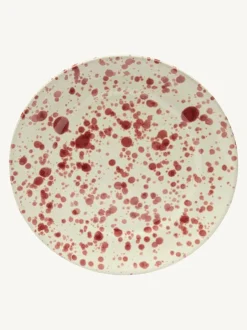 Hot Pottery 12 Piece Splatter Signature Dinner Set Cranberry New