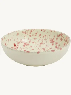 Hot Pottery 12 Piece Splatter Signature Dinner Set Cranberry New
