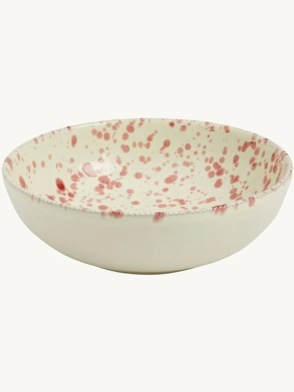Hot Pottery 12 Piece Splatter Signature Dinner Set Cranberry New